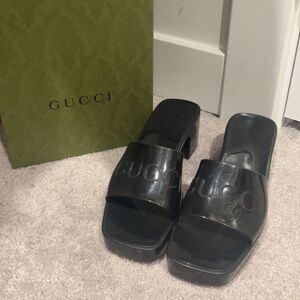 Gucci rubber slides- Black